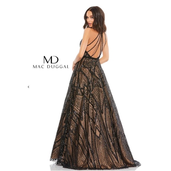 Mac Duggal 67583 Black/Nude Ball Gown NWT - Picture 5 of 6